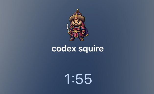 My dot, named codex squire, on a voice call in the ChatGPT app