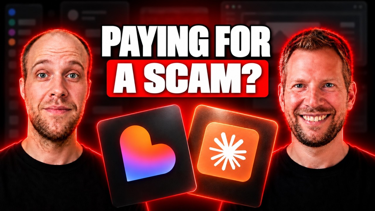 Ryan Doser and Aaron Makelky on either side of the Lovable and Claude logos, under the title Paying for a scam?